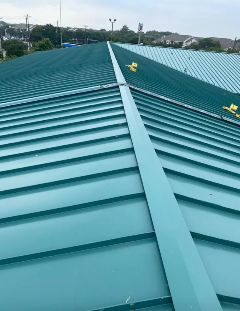 Green commercial metal roof ridge and valley for Metal Roof Repair in Claymont